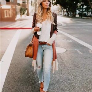 🥳 Host pick 🎉🎉 Color block open front cardigan